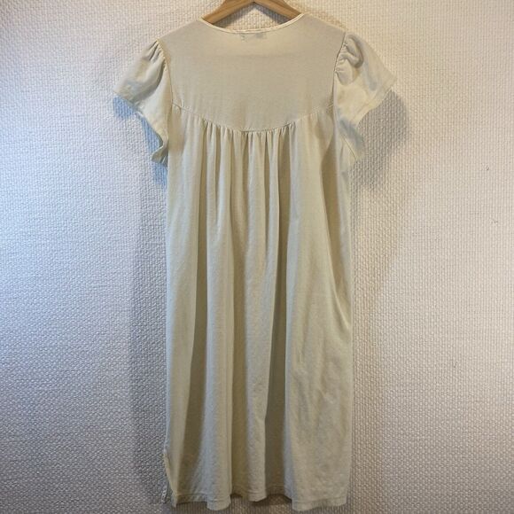 Miss Elaine MIDI Nightgown SZ Med Cap Sleeve Scoop Neck Embroidered Cream - Picture 5 of 8